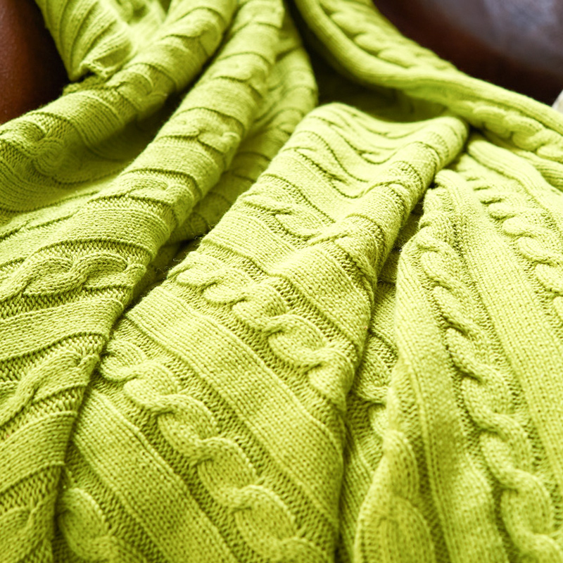 北極絨 純棉麻花午休蓋毯針織毯 沙發(fā)休閑毯夏季四季被空調(diào)毯