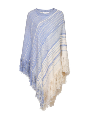 CHLOE/克洛伊藍(lán)色針織披肩 優(yōu)雅與舒適的完美結(jié)合